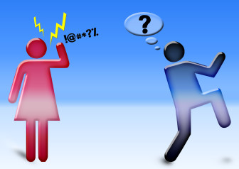 Beziehungsstreit / Streit Piktogramm Mann und Frau